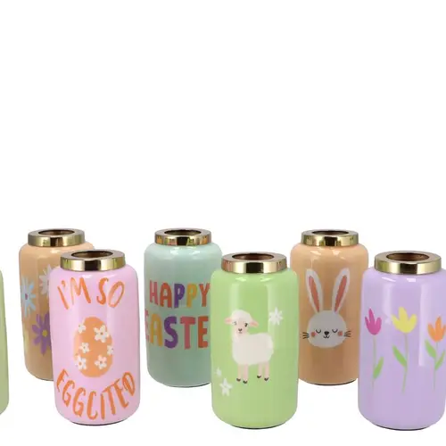 Metall Vase Ostern mix 09x09x16cm