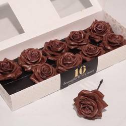 Seiden Wachs Rose Choco braun D12cm (286)