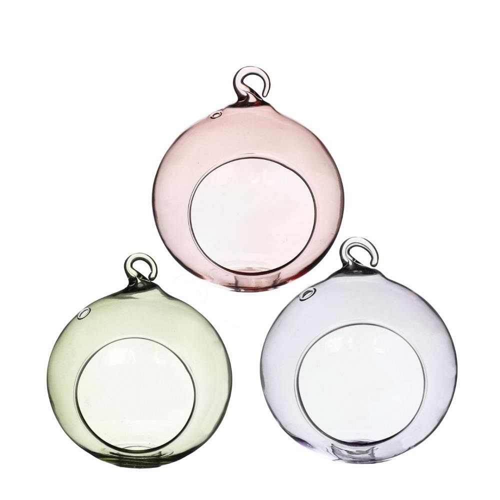 Glasball mit Loch mix D08cm H10cm