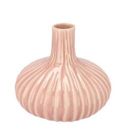 Keramik Vase Gia Stripes Neck alt rosa 16x16x13cm