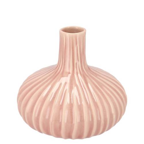 Keramik Vase Gia Stripes Neck alt rosa 16x16x13cm