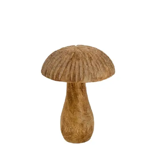 Deko Pilz Holz braun D11cm H14cm