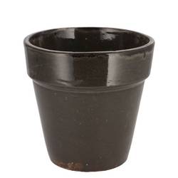 Keramik Übertopf Ebbi Glasur schwarz D17cm H17cm