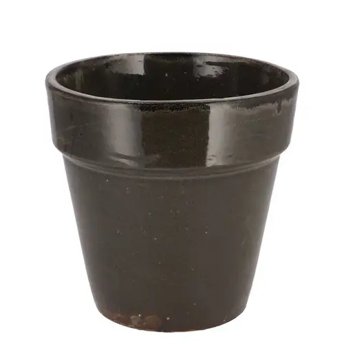 Keramik Übertopf Ebbi Glasur schwarz D17cm H17cm