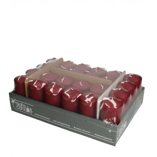 Stumpfkerze Safe weinrot D05cm H10cm