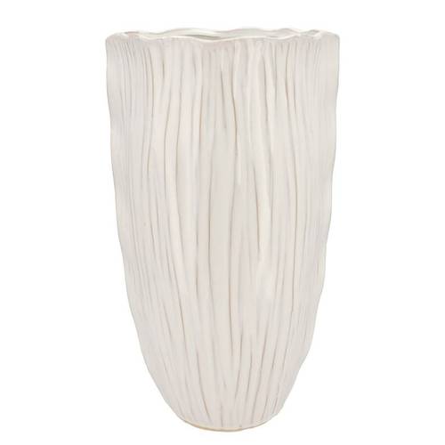 Keramik Vase Lima Long weiss 25x25x45cm