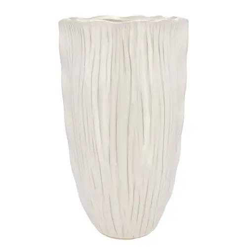 Keramik Vase Lima Long weiss 25x25x45cm