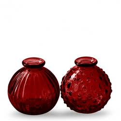 Glas Flasche Jive mix rot D08.5cm H08.5cm