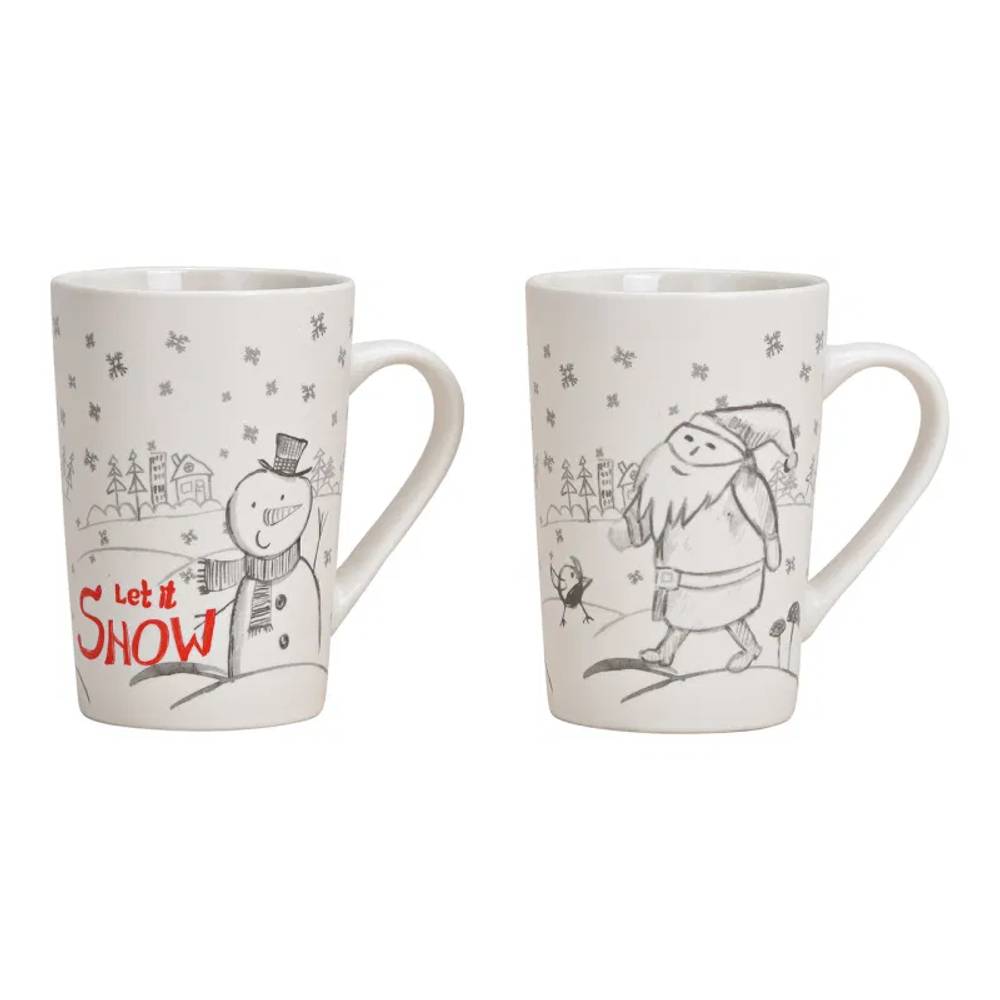 Becher Nikolaus/Schneemann 2-fach 12x13x08cm 425ml