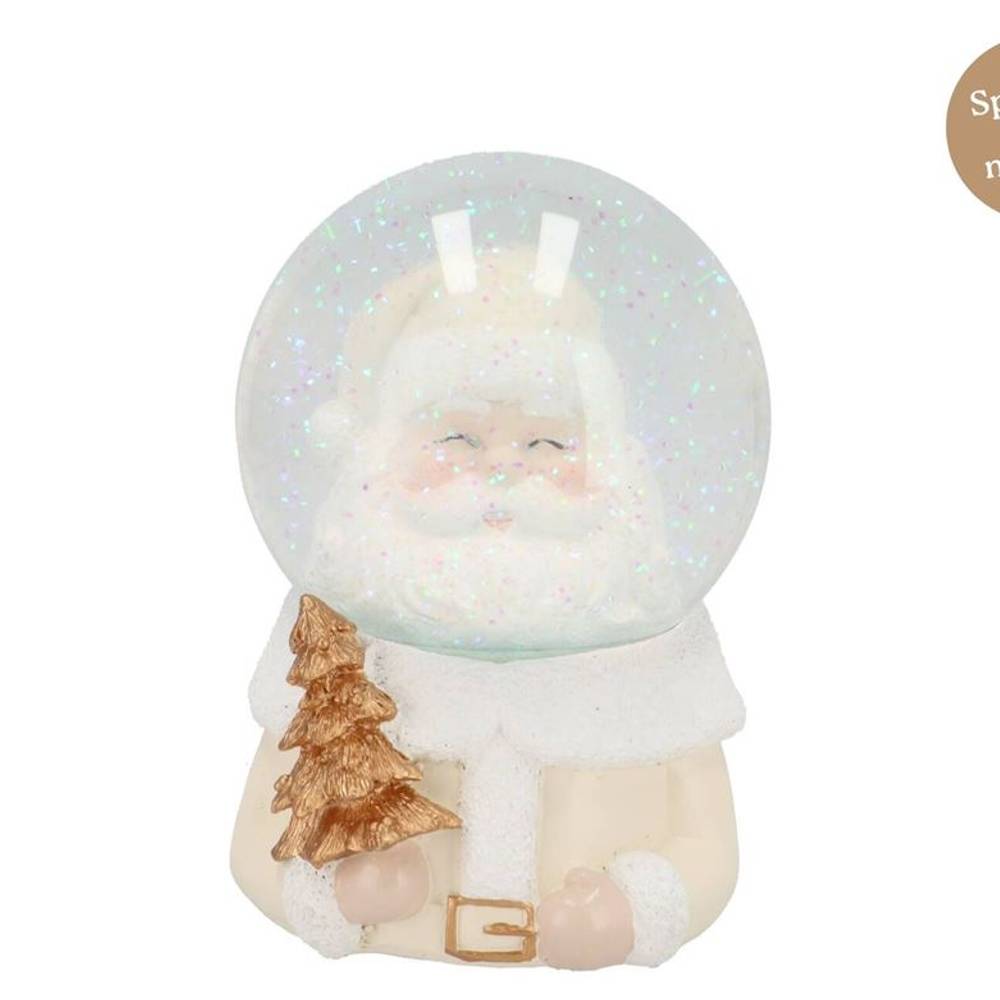 Deko Musikbox Schneekugel gold 10x10x14cm