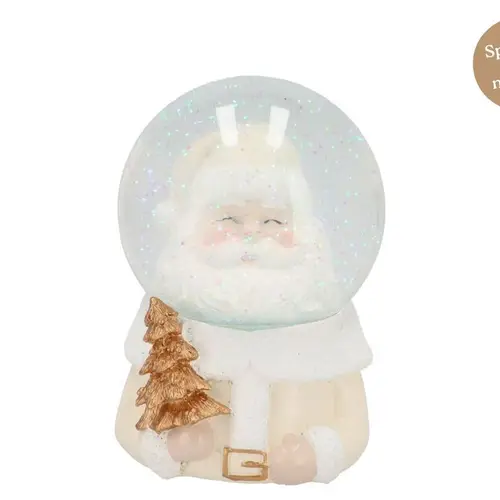 Deko Musikbox Schneekugel gold 10x10x14cm