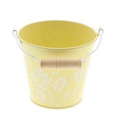 Zink Eimer Blume gelb D11cm H10cm