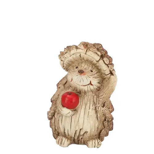 Deko Igel mit Apfel Wonderland braun 07x07x11cm