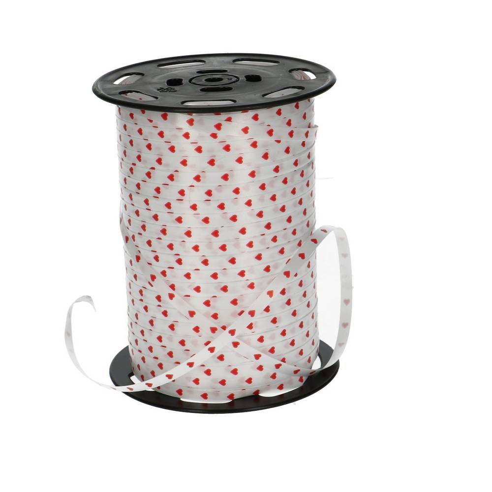 Ziehband 5mm 500m weiss/rot Herz