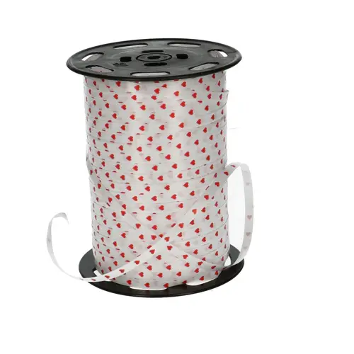 Ziehband Herz weiss/rot 5mm 500m