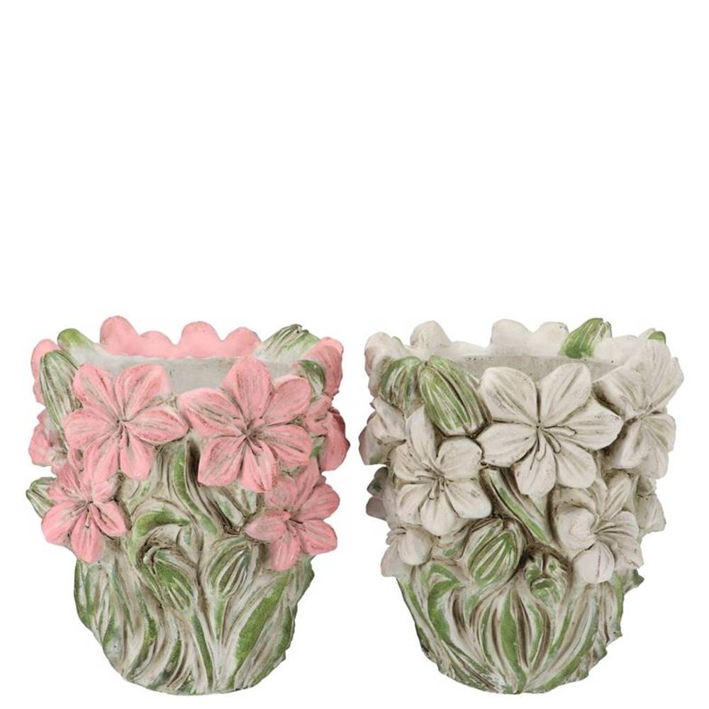 Beton Übertopf Dante Blume mix 17x17x16cm