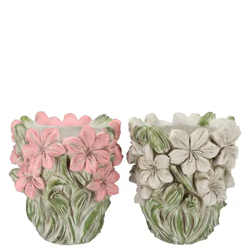 Beton Übertopf Dante Blume mix 17x17x16cm