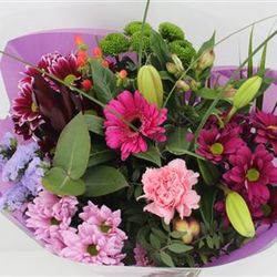 Strauß rosa Biedermeier 17 Stiele 55cm