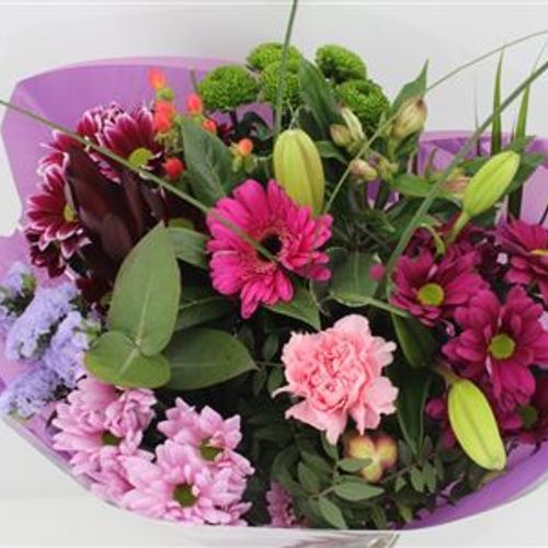 Strauß rosa Biedermeier 17 Stiele 55cm