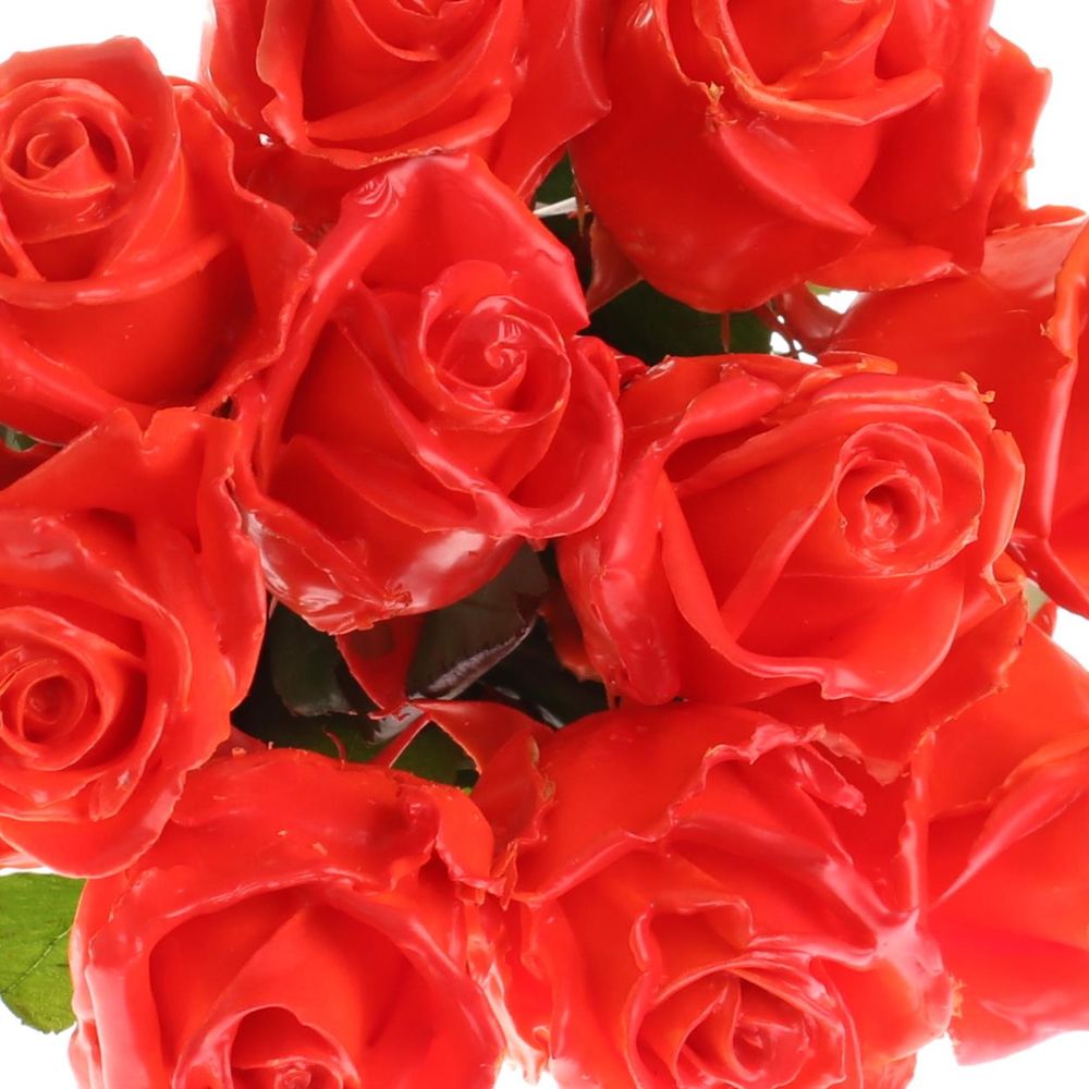 Rose orange/rot Wachs (W30) 60cm