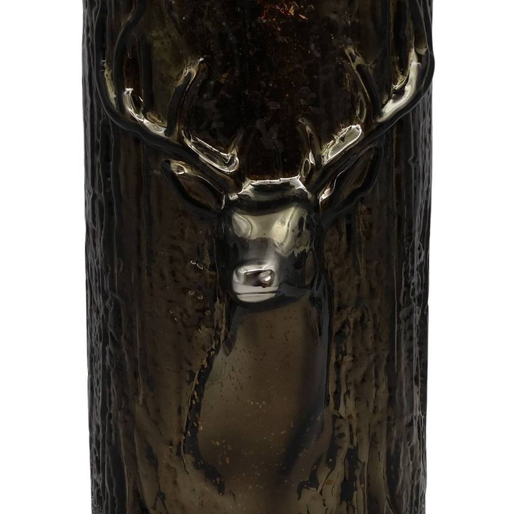 Glas Vase Hirsch dunkel grün D15cm H26cm