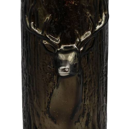 Glas Vase Hirsch dunkel grün D15cm H26cm