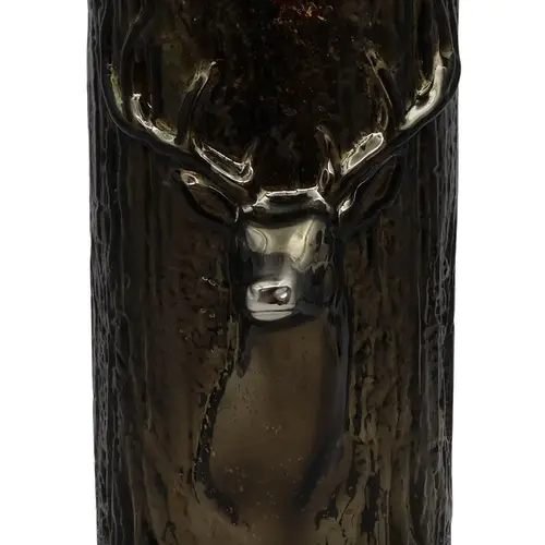 Glas Vase Hirsch dunkel grün D15cm H26cm