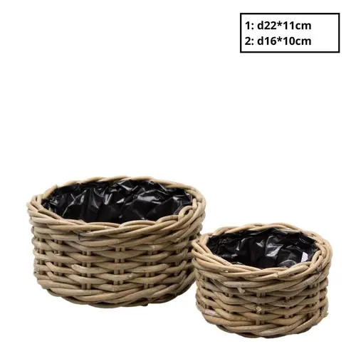 Korb Terima Rund 2/Set braun D22cm 11cm