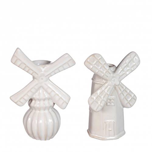Keramik Vase Windmühle mix creme D02/06cm H15cm