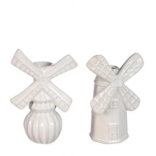 Keramik Vase Windmühle mix creme D02/06cm H15cm