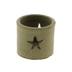 Keramik Teelicht Dani Stern grün D08cm H07.5cm