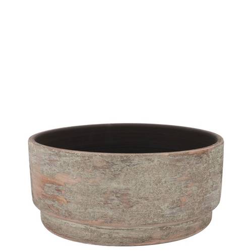 Keramik Schale Romy Rund braun 24x13cm