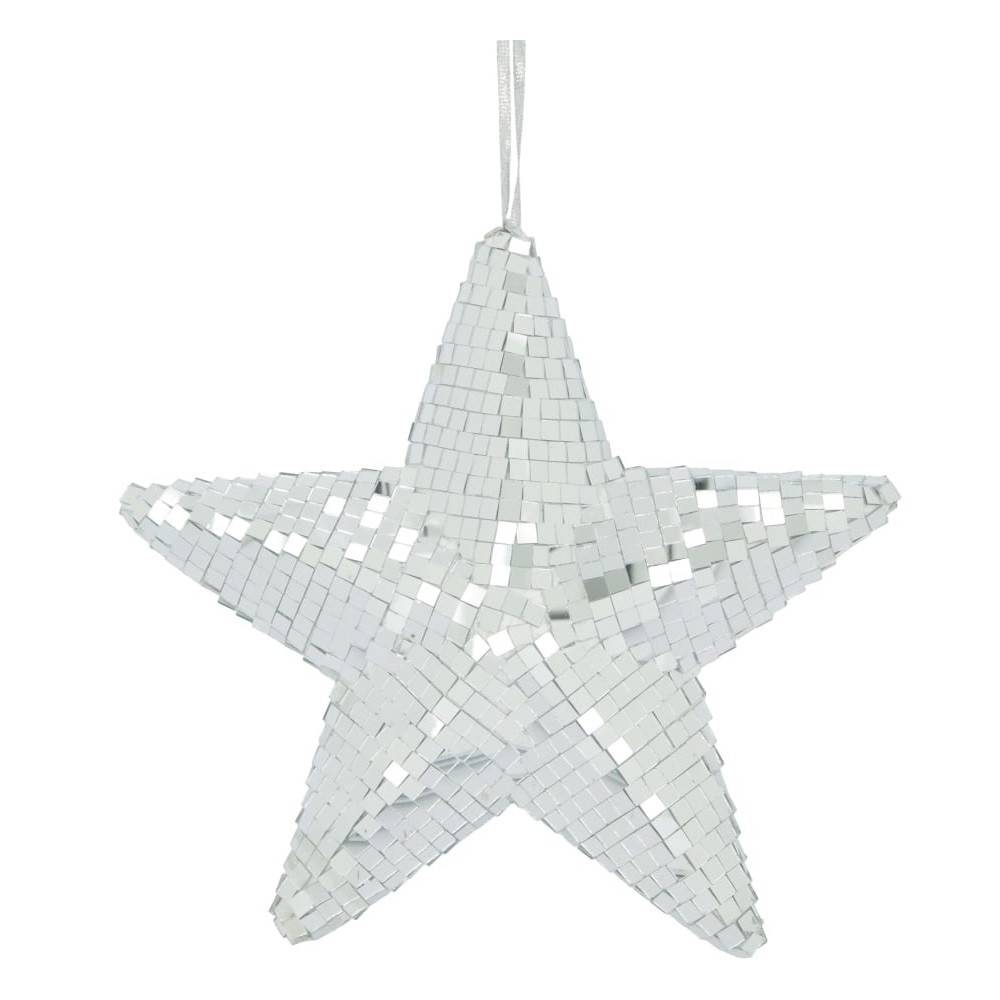 Hänger Stern Foam silber D28cm
