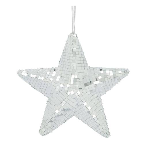 Hänger Stern Foam silber D28cm