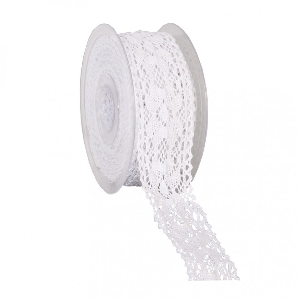 Band Spitze Baumwolle weiss 46mm 10m