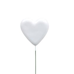 Herz auf Draht weiss L20cm D07cm