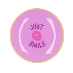 Teller Rund Just Smile lila 18x18x02cm