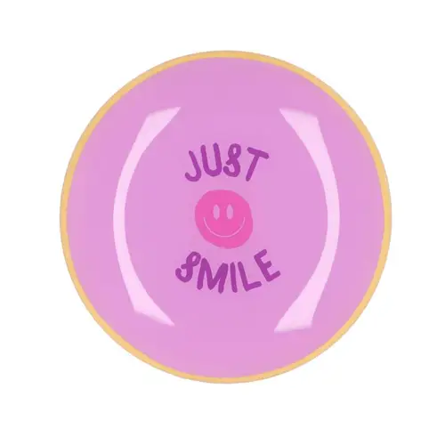 Teller Rund Just Smile lila 18x18x02cm