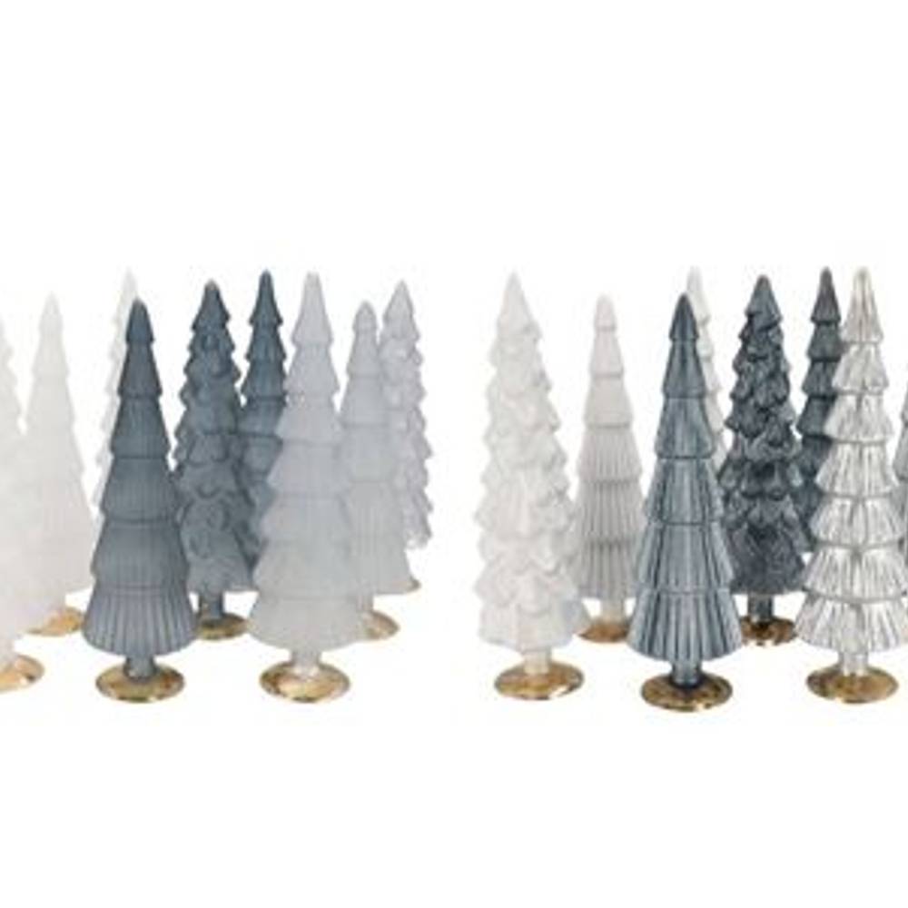 Deko Baum Glas mix weiss/grau 9x25cm