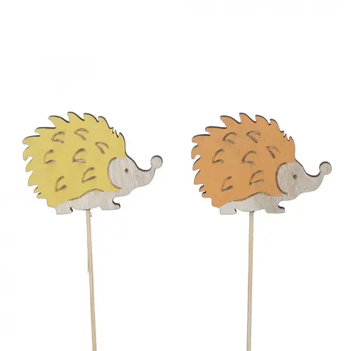 Igel auf Stab mix gelb L20cm 5cm