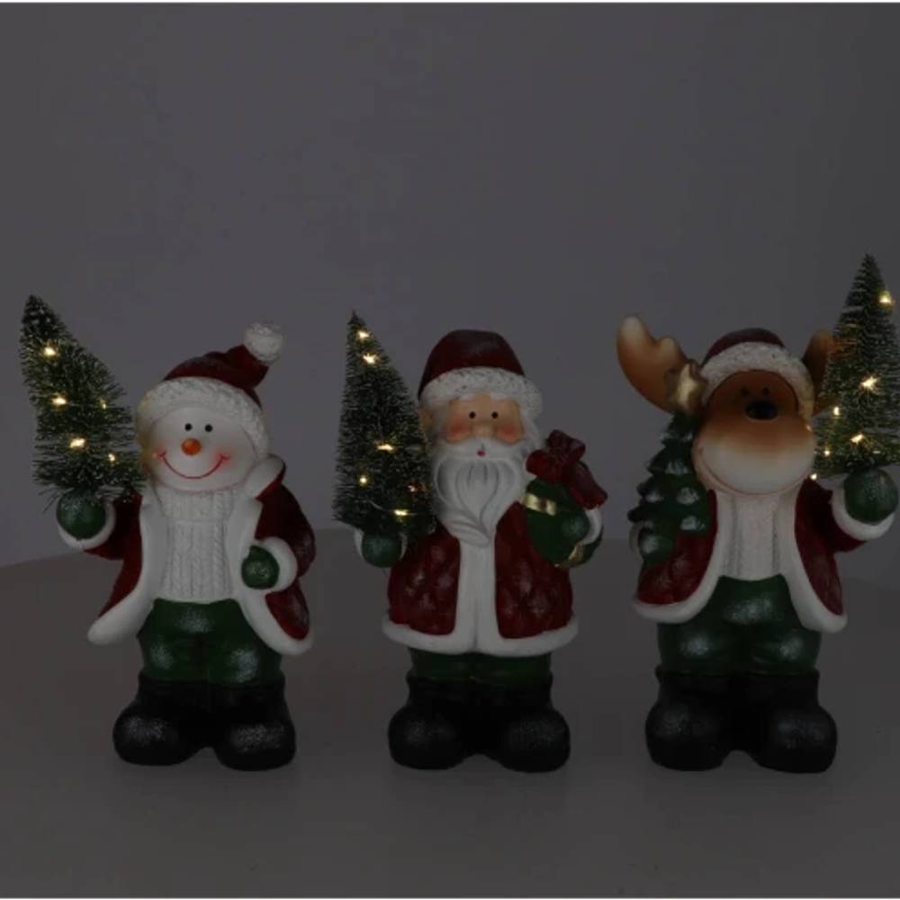 Weihnachtsmann mix mit LED 12x09x20cm