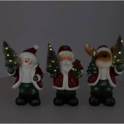 Weihnachtsmann mix mit LED 12x09x20cm