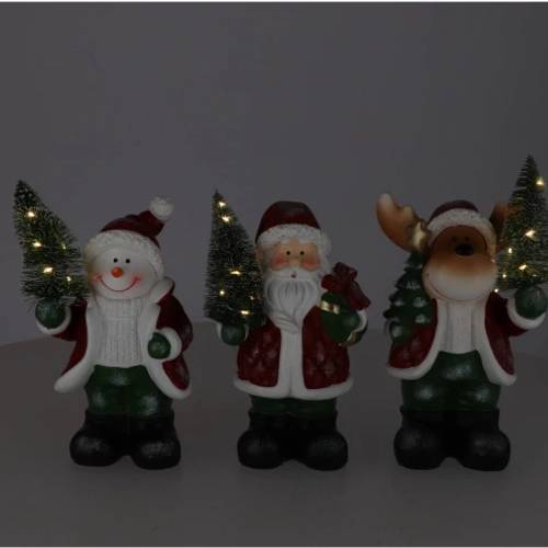 Weihnachtsmann mix mit LED 12x09x20cm