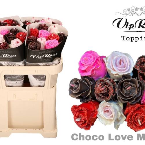 Rose wachs Choco Love mix 70cm duftend