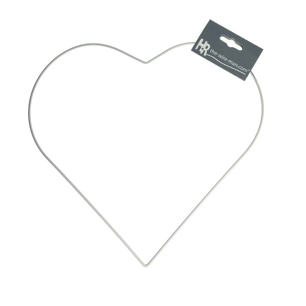 Herz Draht Metall weiss d35cm
