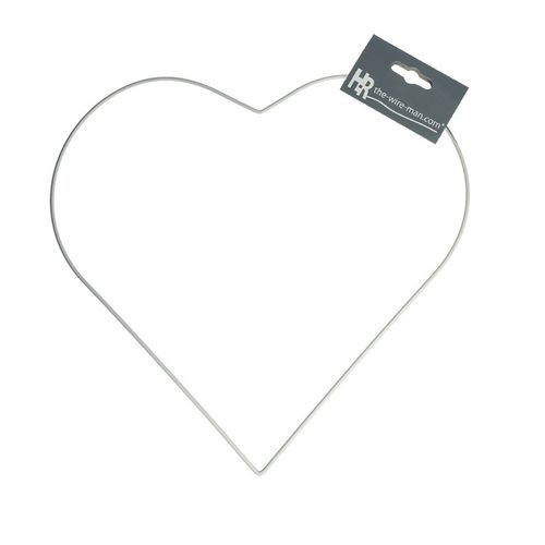 Herz Draht Metall weiss d35cm