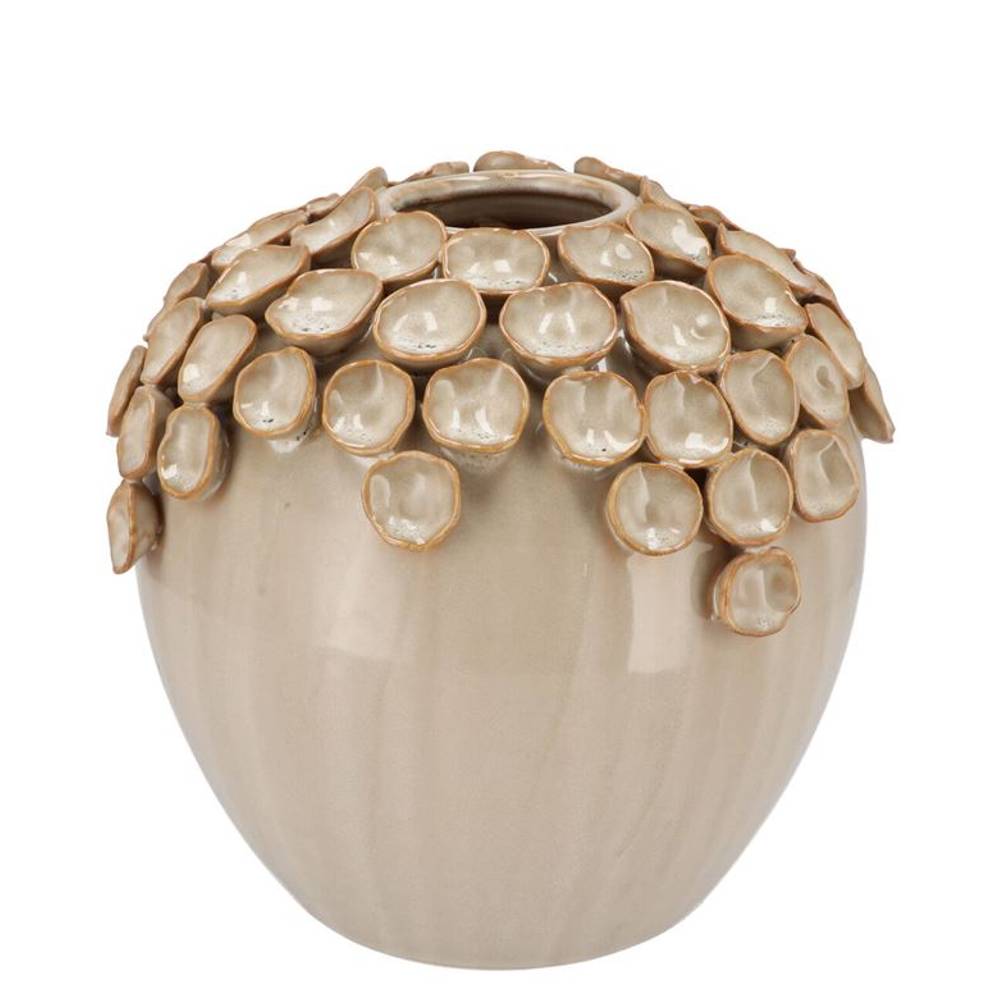 Keramik Vase Nancy Blumen creme 21x21x22cm