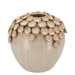 Keramik Vase Nancy Blumen creme 21x21x22cm