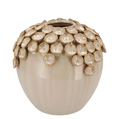 Keramik Vase Nancy Blumen creme 21x21x22cm