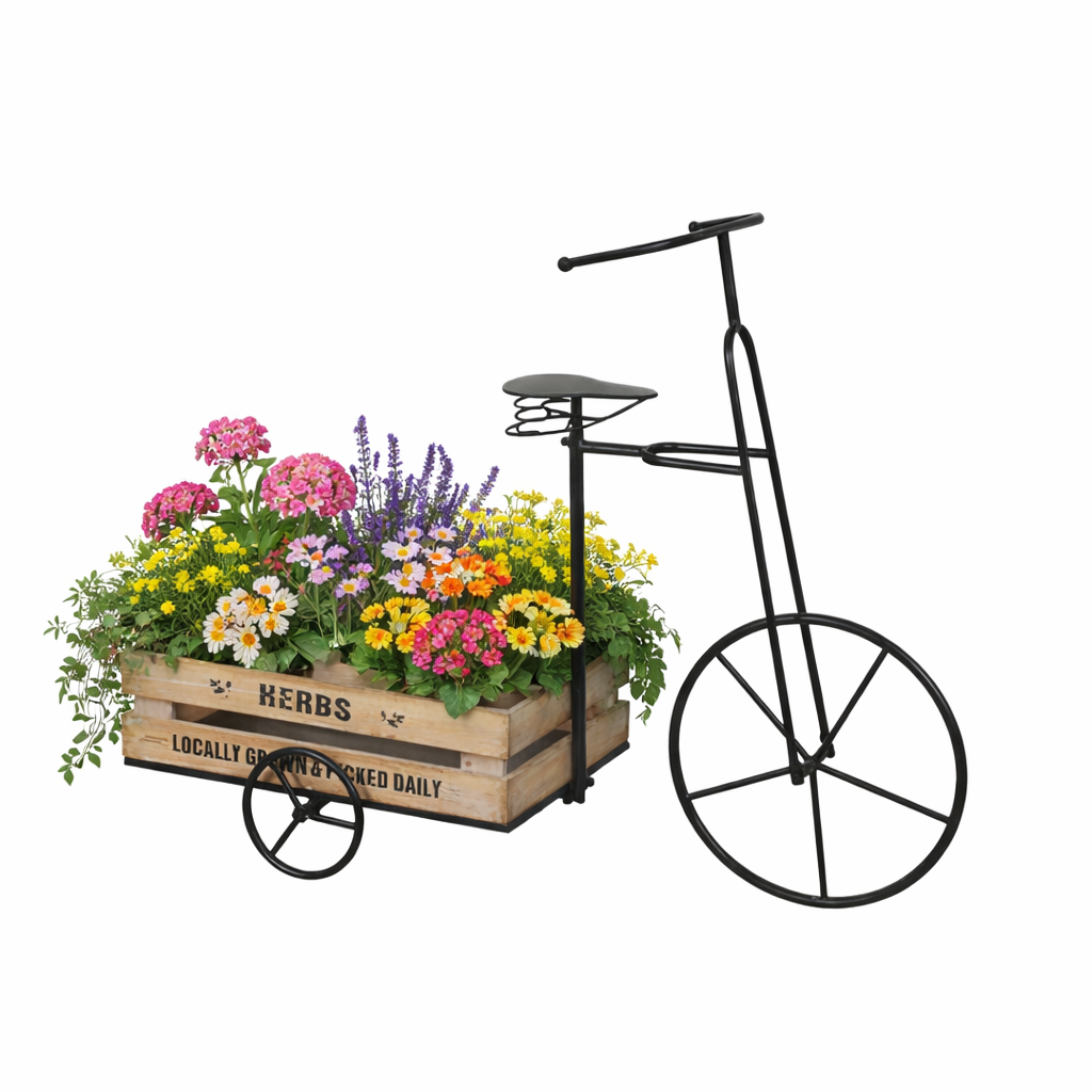 Dreirad Blume schwarz 90x37x70cm